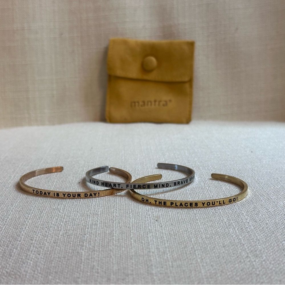 MantraBand Bangle Set Gold Rosegold Silver